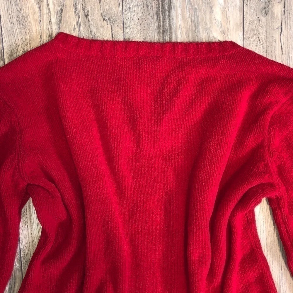 Basic Editions Red Cozy Cable Knit Chunky Oversized Sweater Size Large - Picture 8 of 8